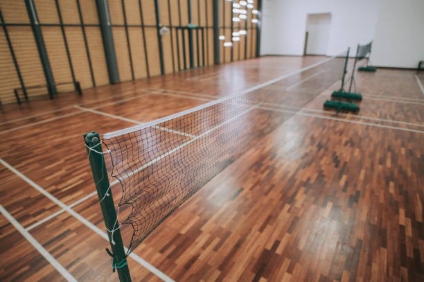 Wooden badminton court 