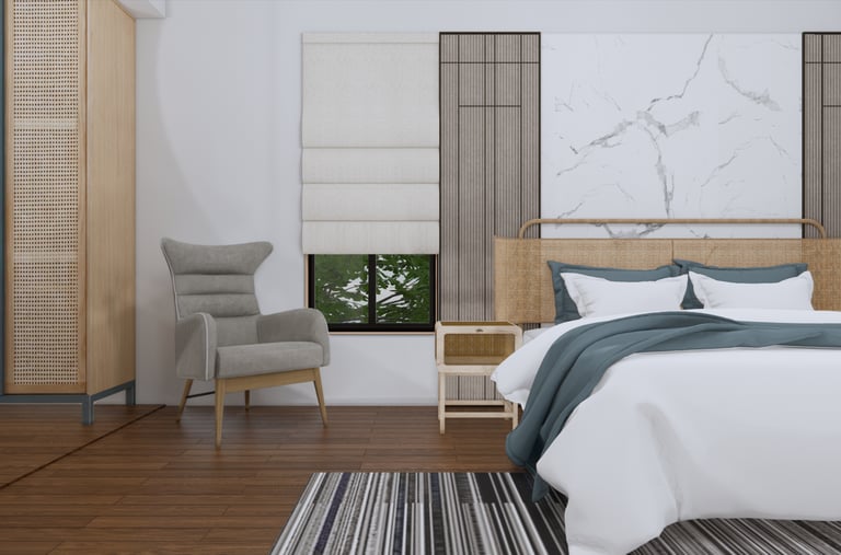 Luxury master bedroom interior at Fortune Hestia Villas