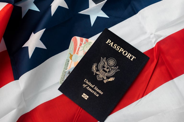 bandeira e passaporte