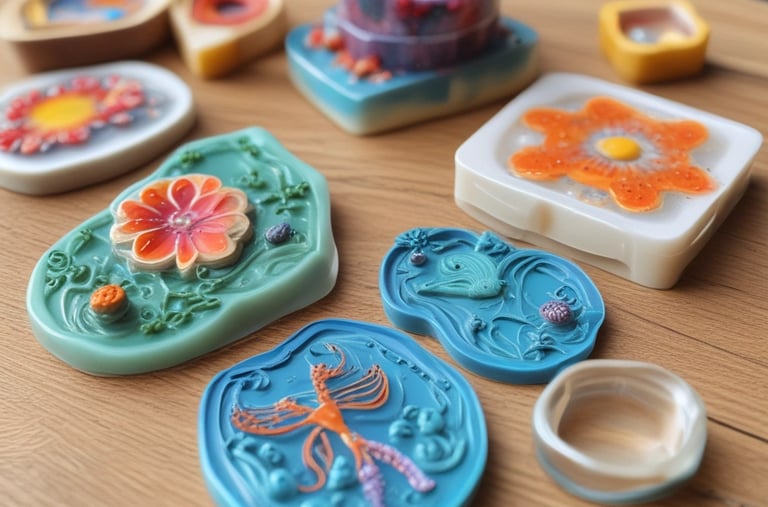 Close-up of a detailed 3D printed decorative item with vibrant colors