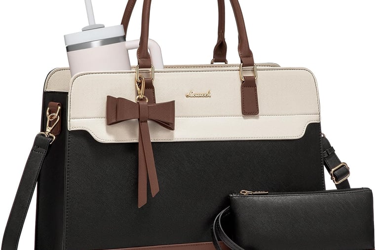 Laptop Tote Bag for Women,Leather Work Bag, Waterproof Business Teacher Bag