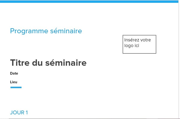 modèle de programme d'un séminaire