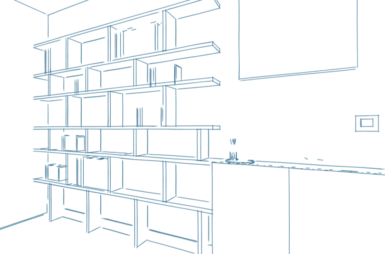 Bibliothèque sur mesure en bois réalisée dans les Hauts-de-Seine, alliant design épuré