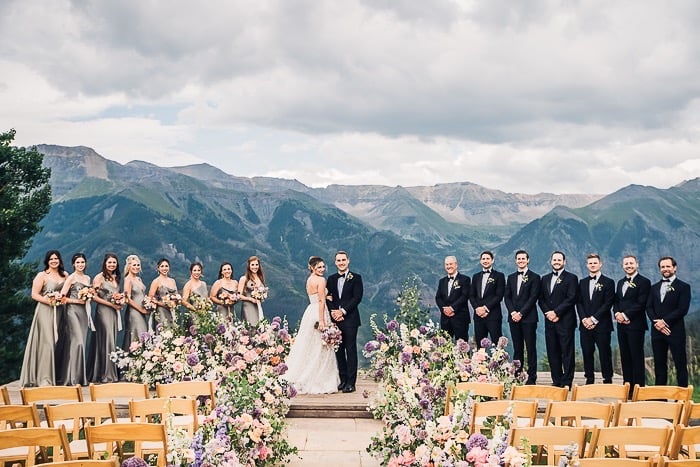 bride and groom wedding ceremony in the mountains destination wedding