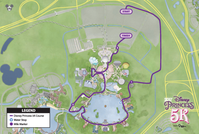 2017 runDisney Princess Half Marathon Weekend 5K Course Map
