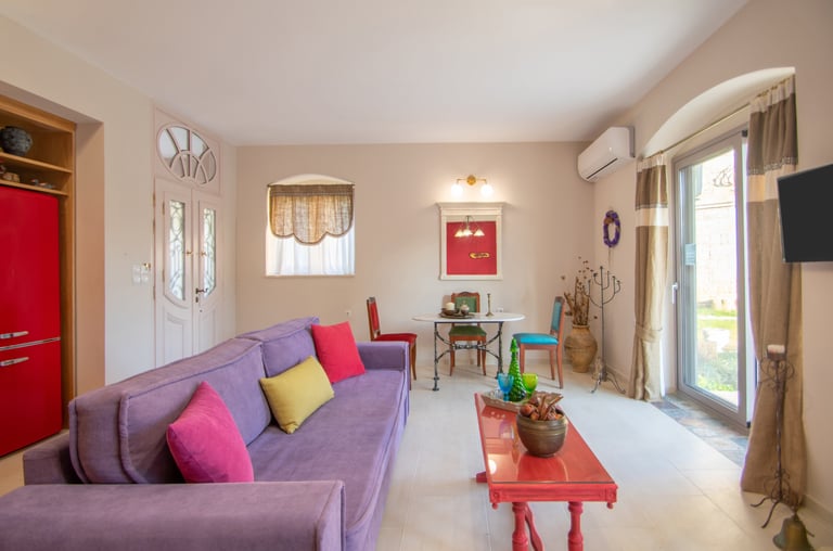 spacious living room in holiday villa