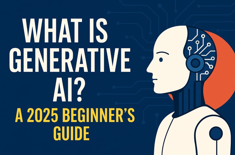 a robot with a headphones and a headphones on it, with the words