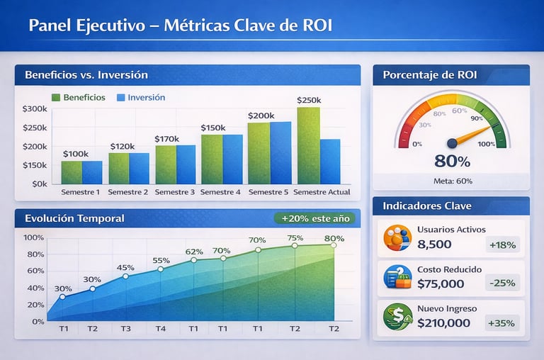 dashboard metricas ROI consultoria digital visualizacion