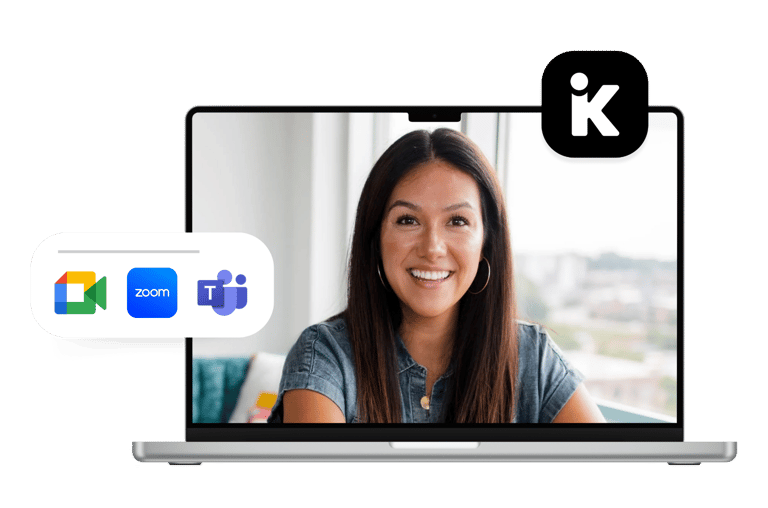 woman on video meeting call on a laptop