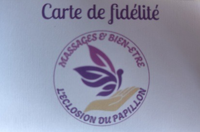 carte de fidélité pour les massages et soins énergétiques de L'éclosion du papillon à Rumilly