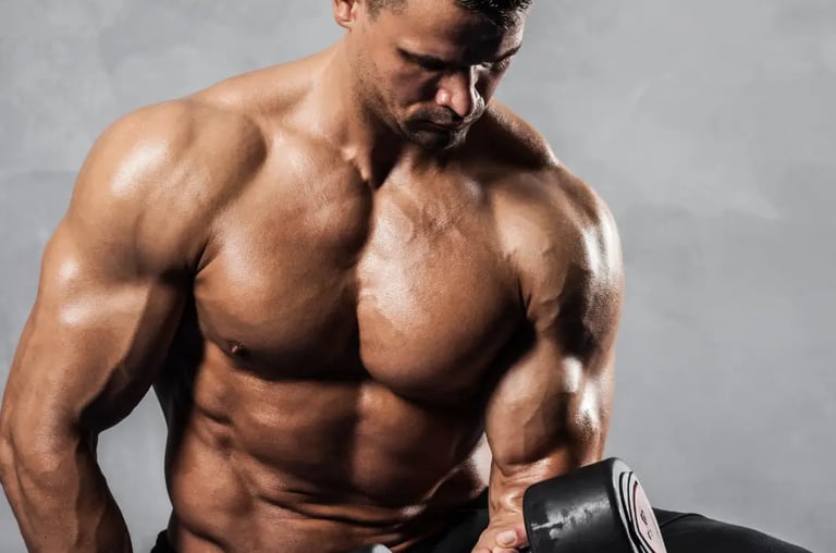 homem musculoso se exercitando