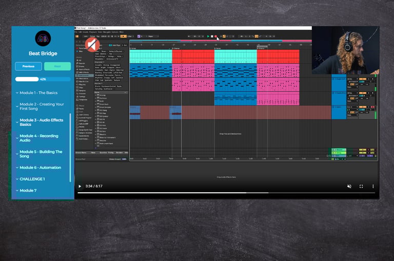 Picture of the modules of the video course