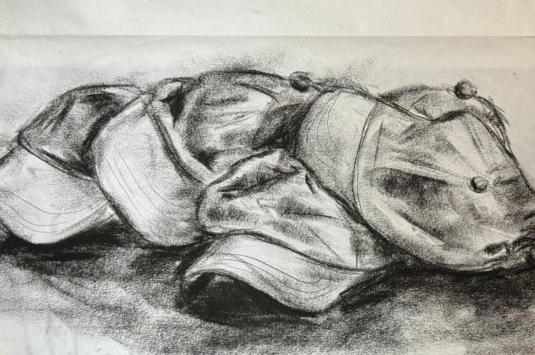Hats, Charcoal, 2024