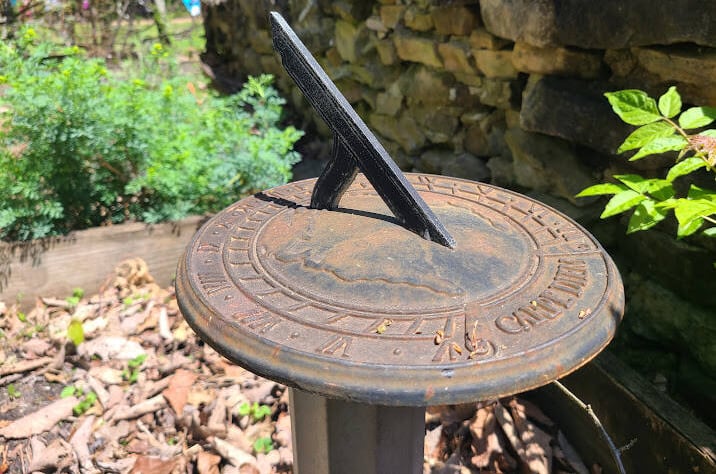 Huntsville, AL - sun dial at the living history museum at Burritt on the Mountain