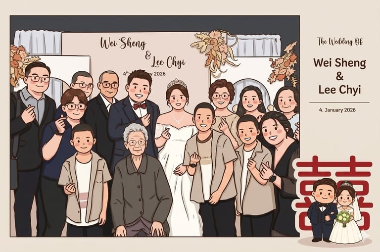Penang Photobooth Family Photo cartoon