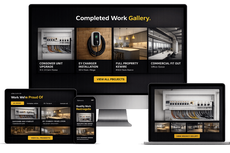Responsive electrician service website design portfolio