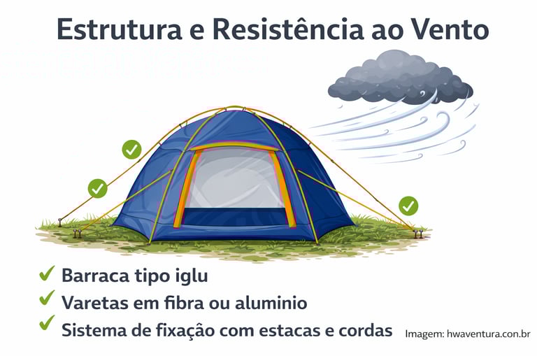 Estrutura e Resistência ao Vento da Barraca