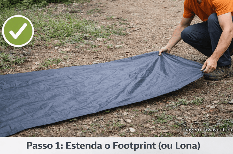 Passo 1: Estenda o Footprint (ou lona)