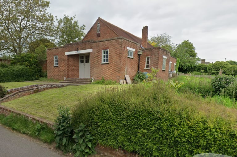 Exterior of Thaxted Church Hall where Little Ladybirds baby and toddler group takes place in Thaxted