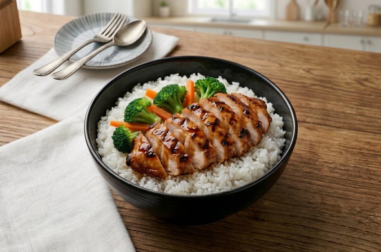 Garlic Chicken Rice Bowl