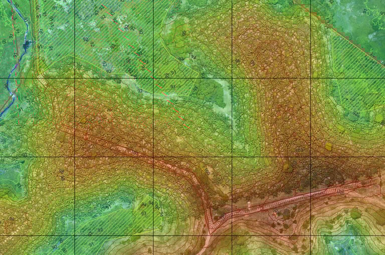 The planimetry of a palm oil cultivation