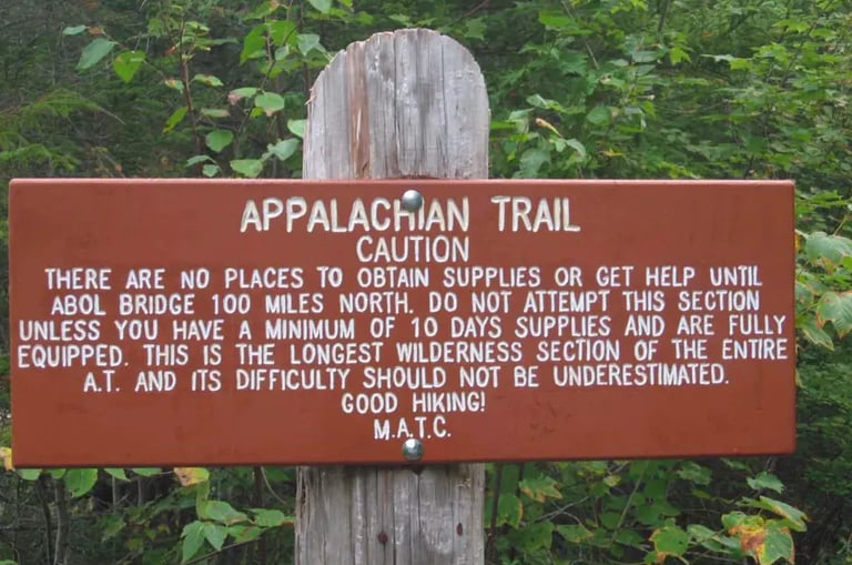 100 Mile Wilderness warning sign