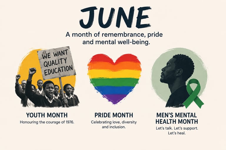 South Africa's June observances of Youth Month, Pride Month and Men's Mental Health Month highlight 