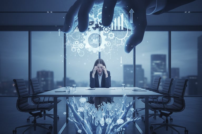 mulher sendo pressionada de cima e embaixo no seu setor