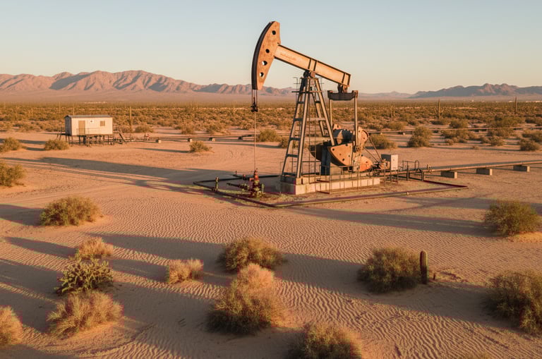 a large oil pump in the desert of Oman