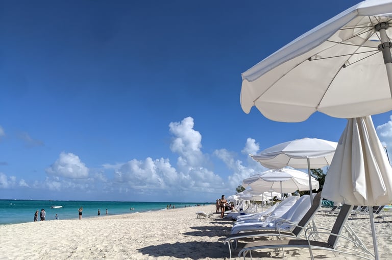 White sand beaches of Turks & Caicos celebrating Dawn's 50th in December of 2021