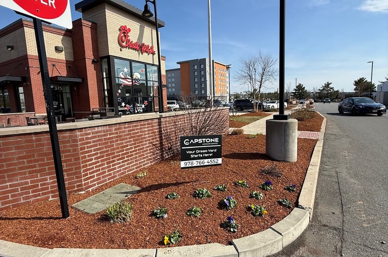 mulch installation at Chick-Fil-A by Capstone