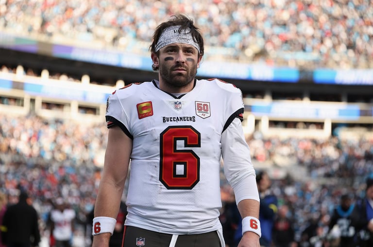 Tampa Bay Buccaneers QB Baker Mayfield pictured during the 2025 NFL Season.