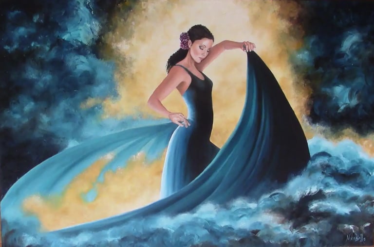 Danseuse de flamenco dans le ciel