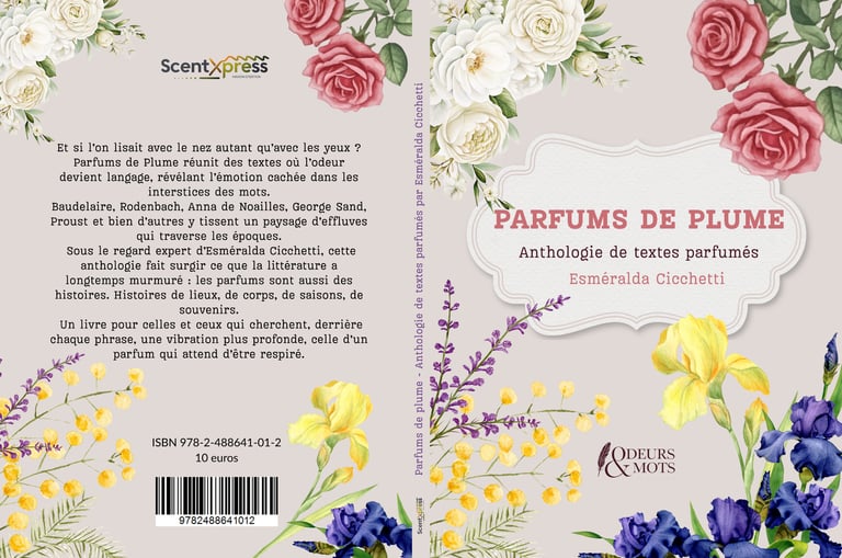 couverture du livre Parfums de plume anthologie de textes parfumés par Esméralda Cicchetti