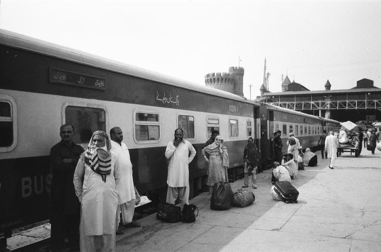 Locals waiting for their train