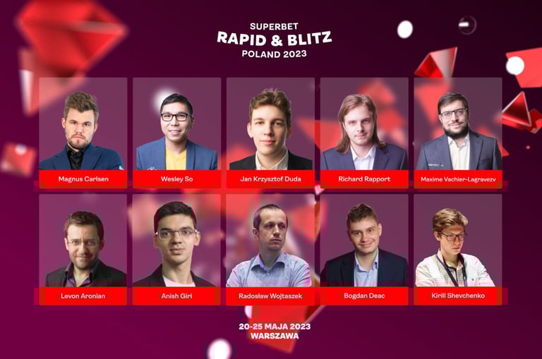 Magnus Carlsen at Superbet Chess Poland 2023. FIDE Grand Chess Tour 2023