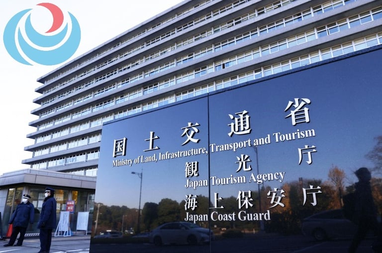a man walking past a large building with a large sign that says,