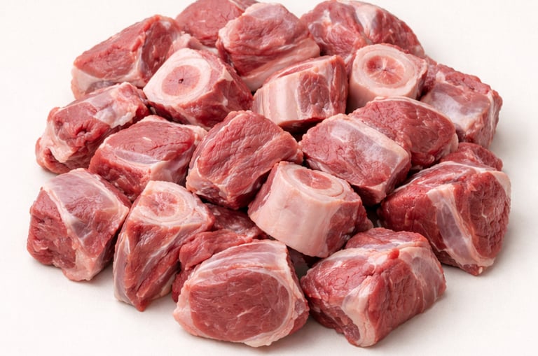 Mixed lamb curry cut with bone-in pieces, ideal for traditional curry recipes.