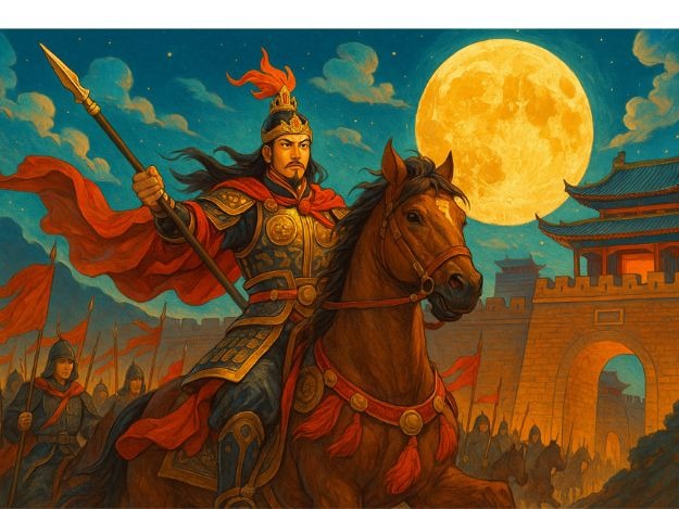 Đông Chinh Vương dẫn quân dưới ánh trăng