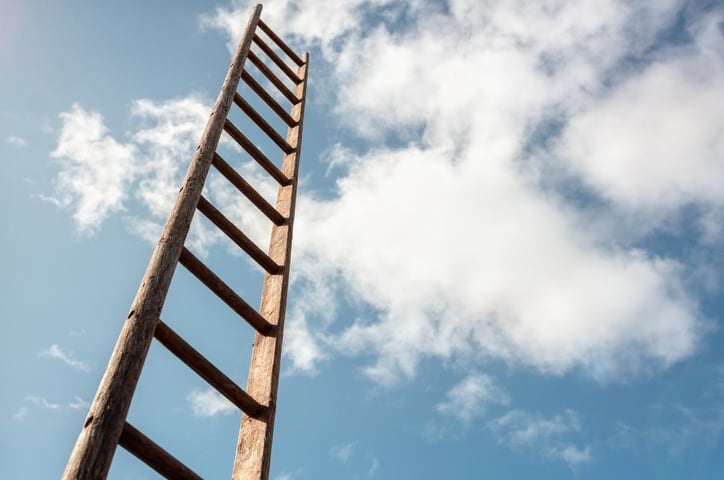 Ladder reaching sky high-resembling high performance and talent growth