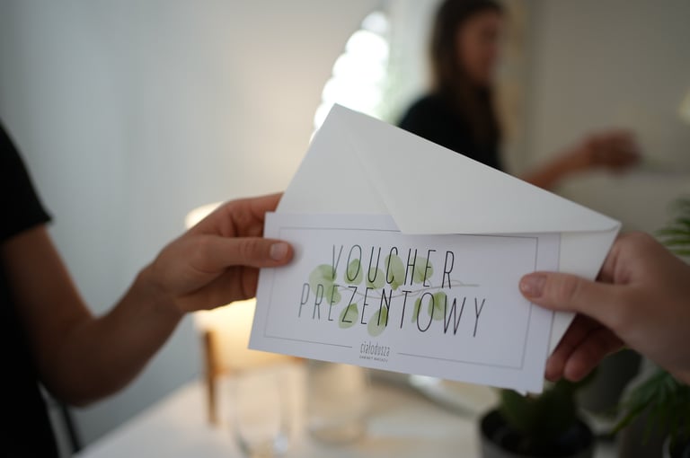 Voucher na masaż bon prezentowy Ciałodusza Gabinet masażu w krakowie