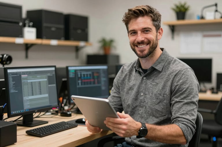 Local technician providing computer support in a Burlington business