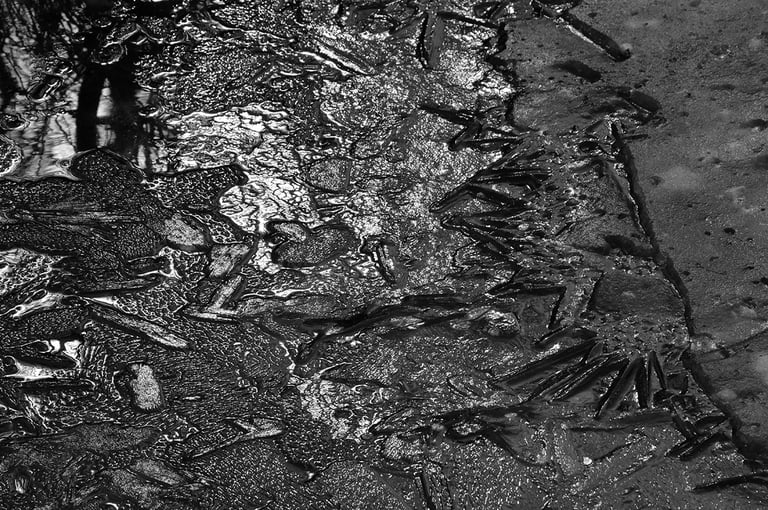 close up black ice