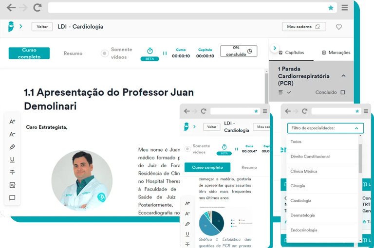 captura de tela dos livros do Estratégia Med