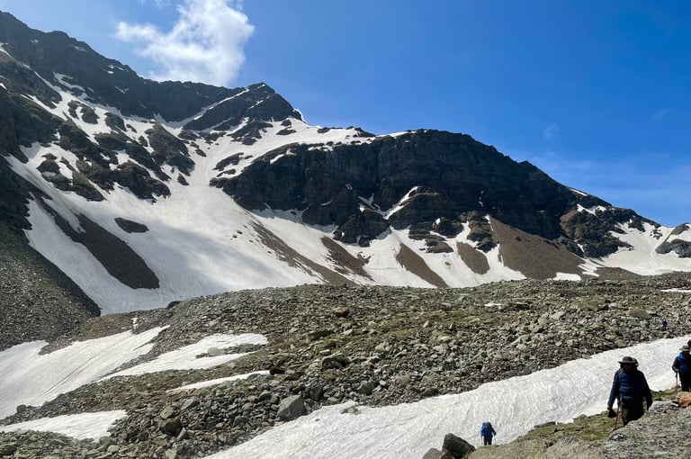 Snow Capped Mountains near Buran Ghati Pass