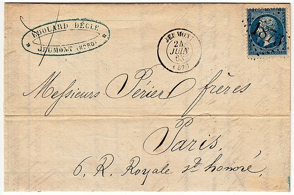 Losange Gros Chiffres 1875 et type 15.