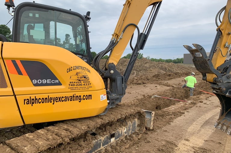 minnie excavator digging footers