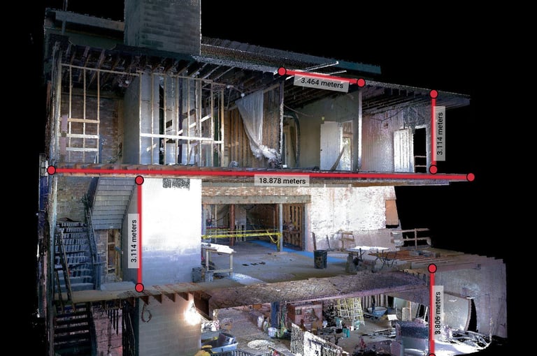 Cloud file with dimensions of a 3 story structure