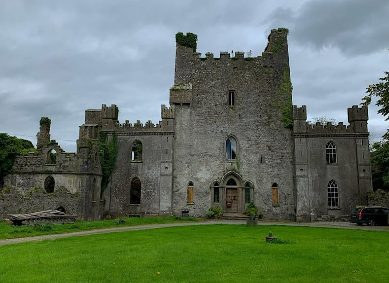 a castle like structure with a large stone building
