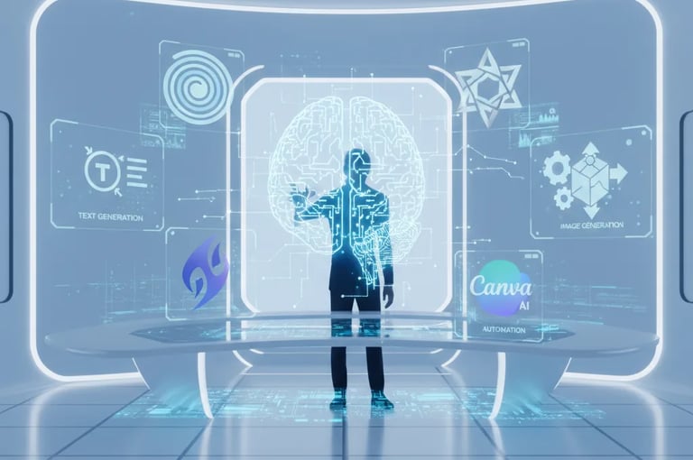 individual using gen Ai , canva